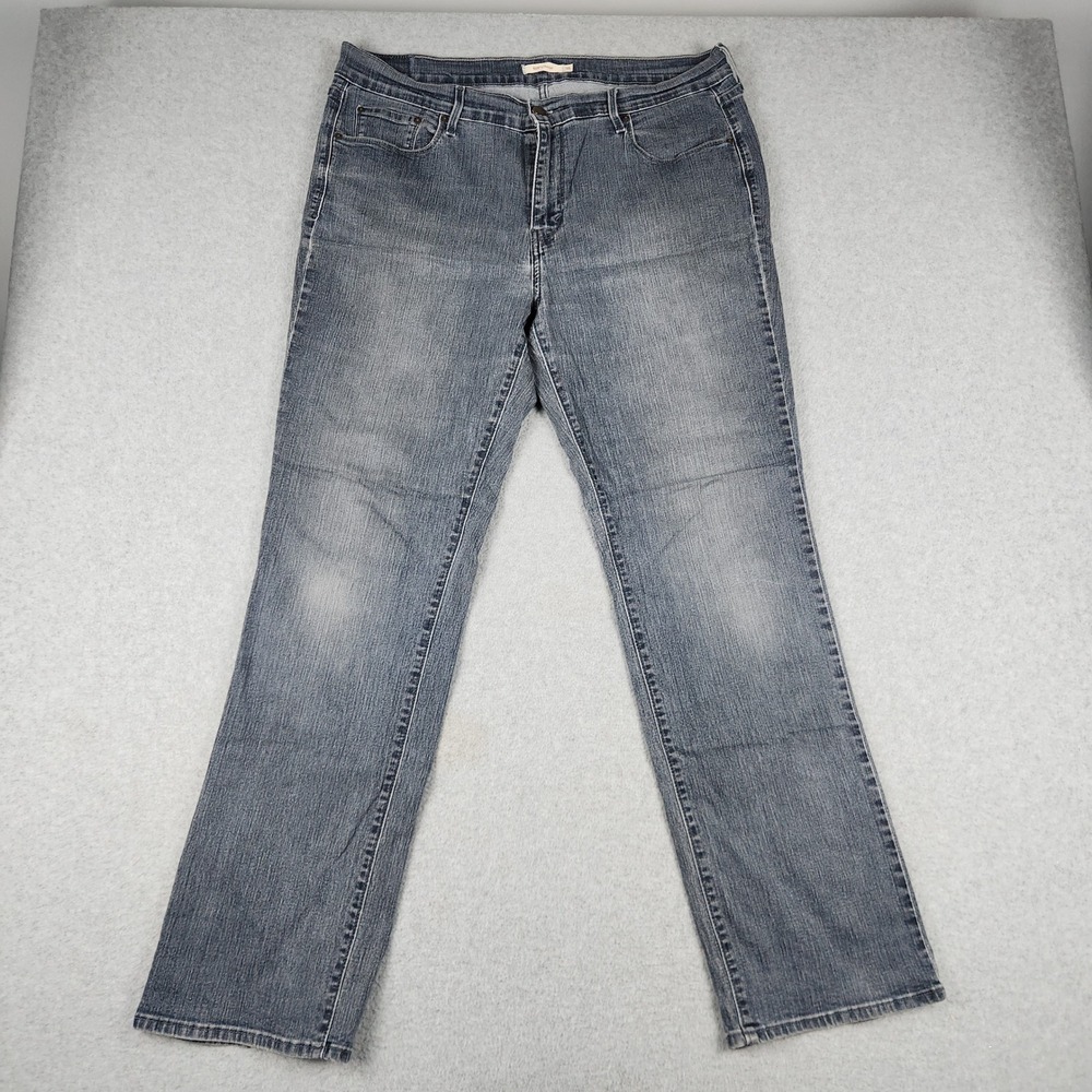 Levi's 505 Straight Jeans Womens 16M Blue Denim Mid Rise Stretch Streetwear